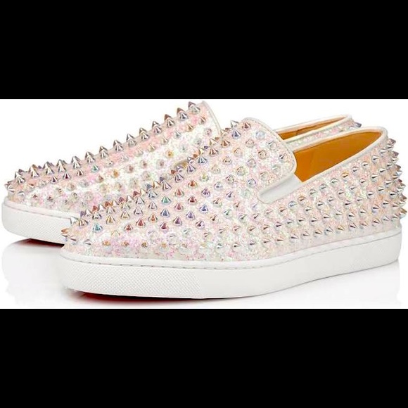 Christian Louboutin Roller Boat Sparkly Spikes